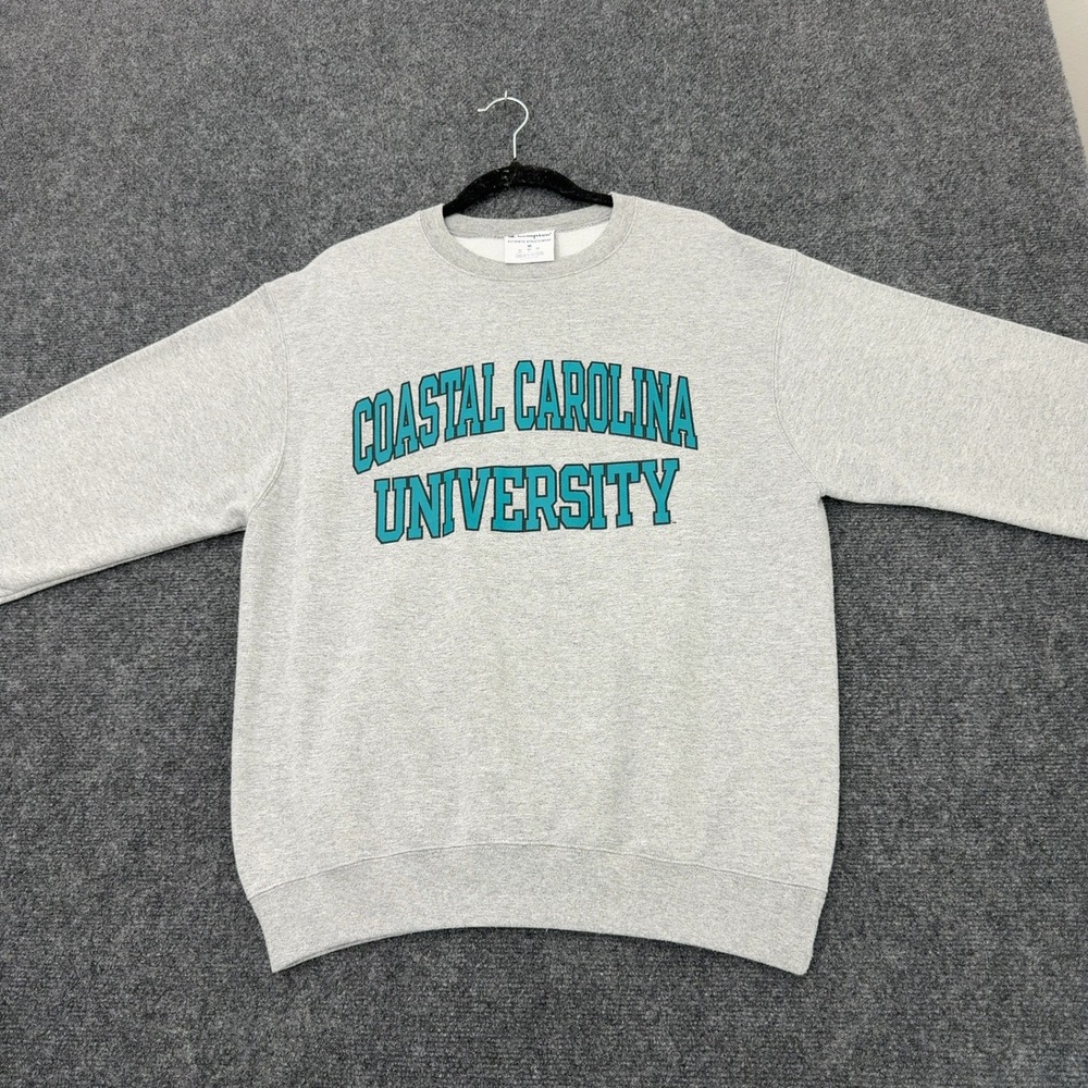 Coastal Carolina University Champion Sweatshirt Mens M Gray Cotton Crewneck